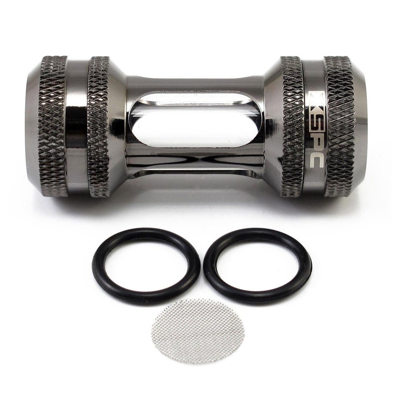 XSPC G1/4" Inline Filter, Black Chrome - Image 1